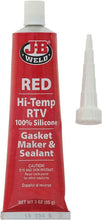 Load image into Gallery viewer, J-B Weld 31314 High Temperature RTV Silicone Gasket Maker and Sealant - Red - 3