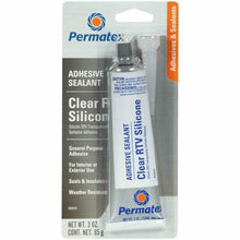 Load image into Gallery viewer, Permatex 80050 Clear RTV Silicone Adhesive Sealant 3 oz Tube - Pack of 12