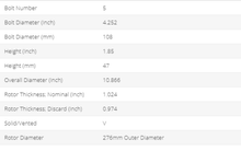 Load image into Gallery viewer, 2PCS FRONT 54010 LH/RH PAINTED 276MM ROTOR FITS THUNDERBIRD,WINDSTAR,COUGAR,SABL
