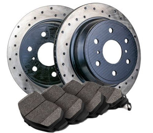 PROMAX 22-55133/21-1194 REAR CARBON DRILLED ROTORS& CERAMIC PADS WITH HARDWARE F