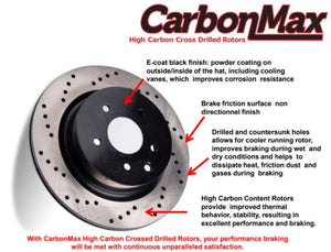PROMAX 22-53005/21-1084 FRONT CARBON DRILLED ROTORS& CERAMIC PADS WITH HARDWARE