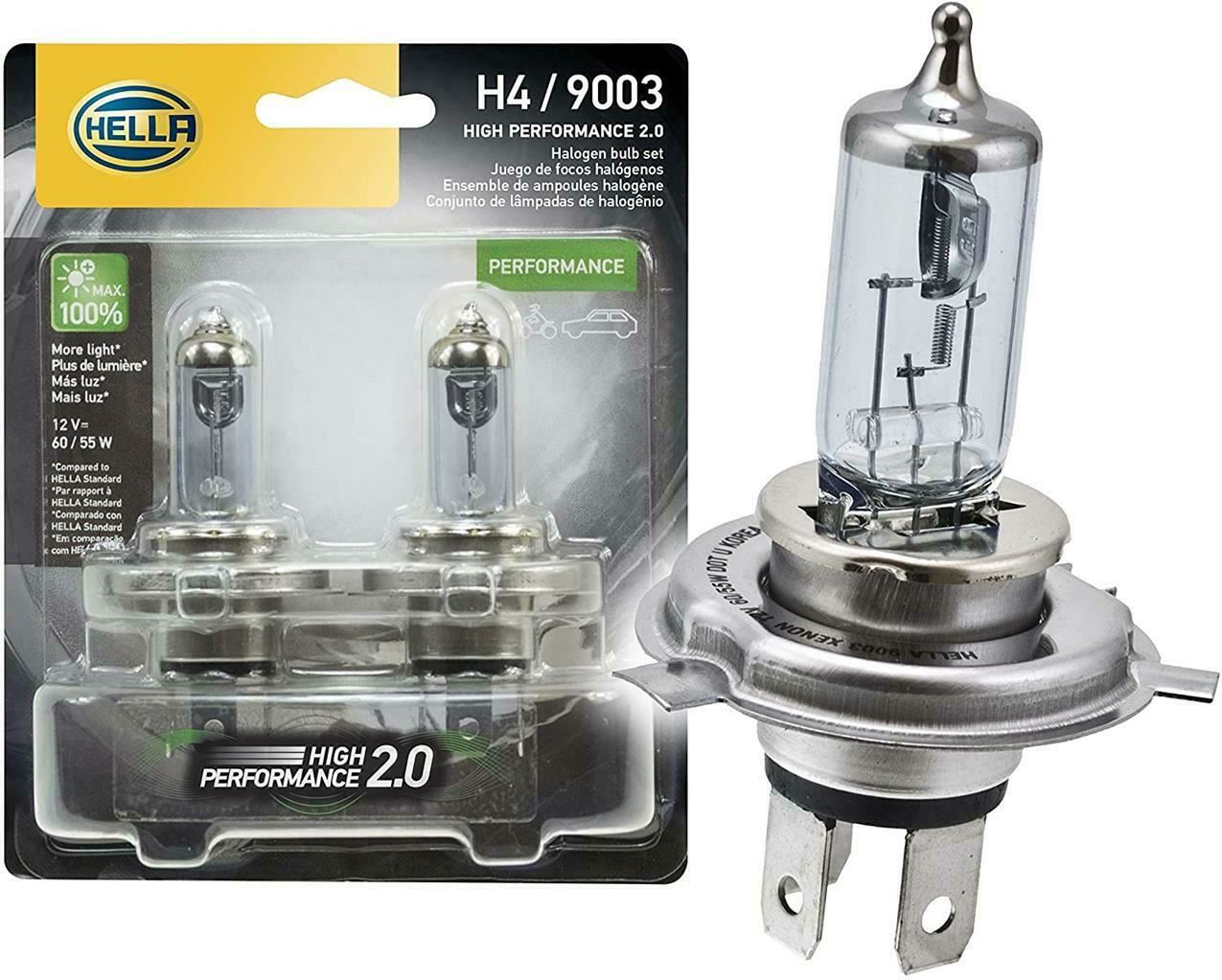 HELLA 9003 2.0TB High Performance Bulb, 12V, 60/55W, 2 Pack