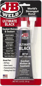 J-B Weld 32329 Ultimate Black RTV Silicone Gasket Maker and Sealant - 3 oz. - Bl